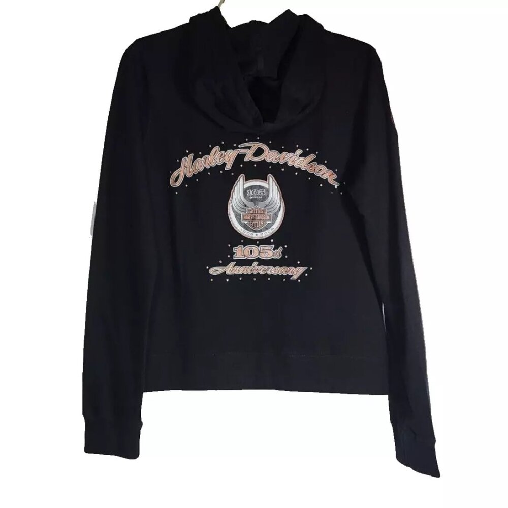 Harley Davidson 105th Anniversary Women's Black Hooded Sweatshirt